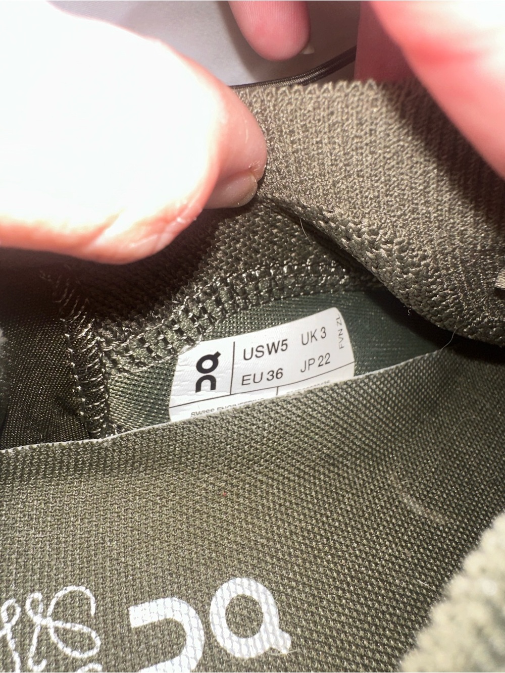 On Women's Lightweight Olive Green Sneakers - USW5 / EU36 **SEE DESCRIPTION**